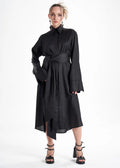 Aitna Long Black Organic Finest Fabric Shirt Dress ETNA