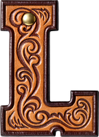 Monogrammed Initial Western Leather Look Saddle Longhorn Cowboy Cowgirl Kitchen Dish Towels Made in America Baha Ranch Western Wear