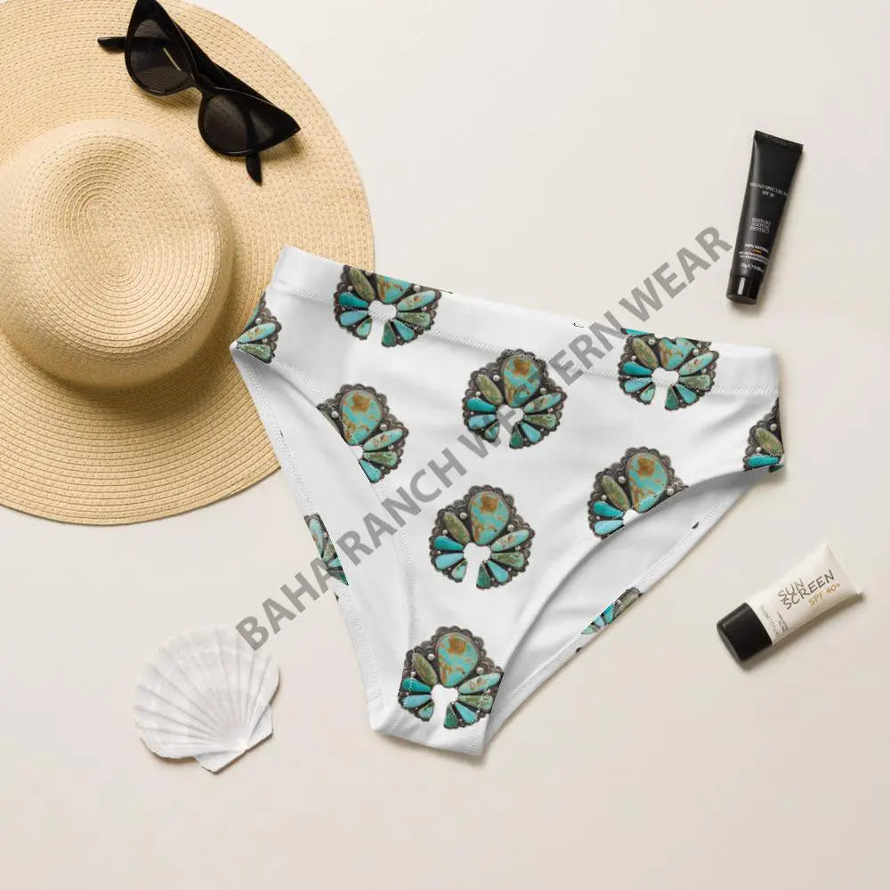 Yeehaw Turquoise Naja Bikini Bottom Baha Ranch Western Wear