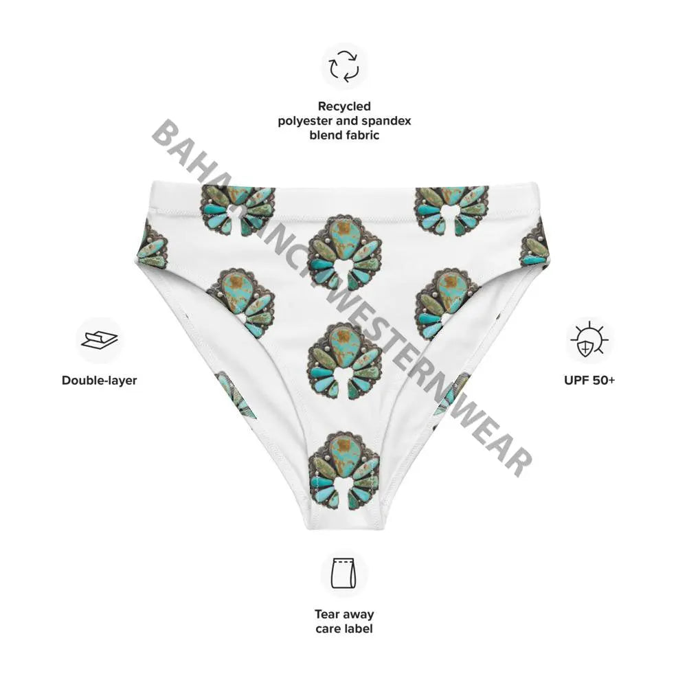 Yeehaw Turquoise Naja Bikini Bottom Baha Ranch Western Wear