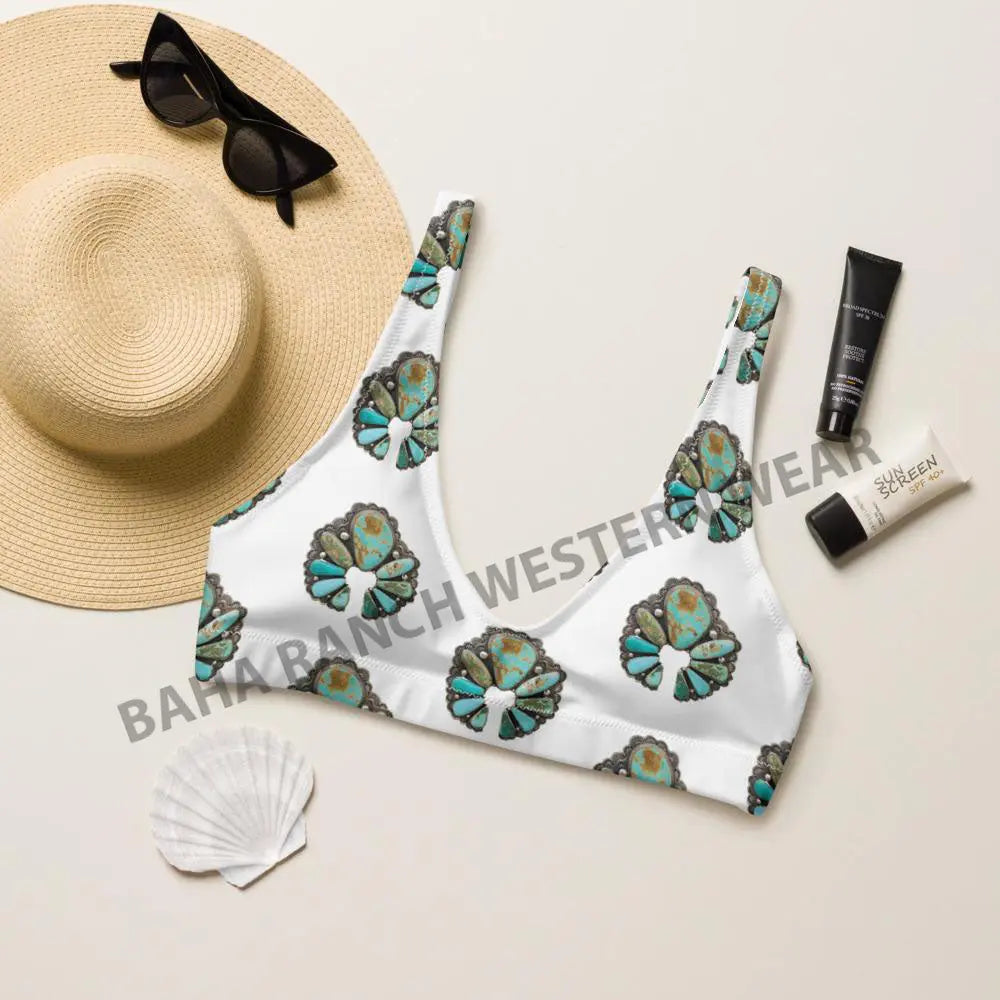 Yeehaw Turquoise Naja Bikini Top Baha Ranch Western Wear