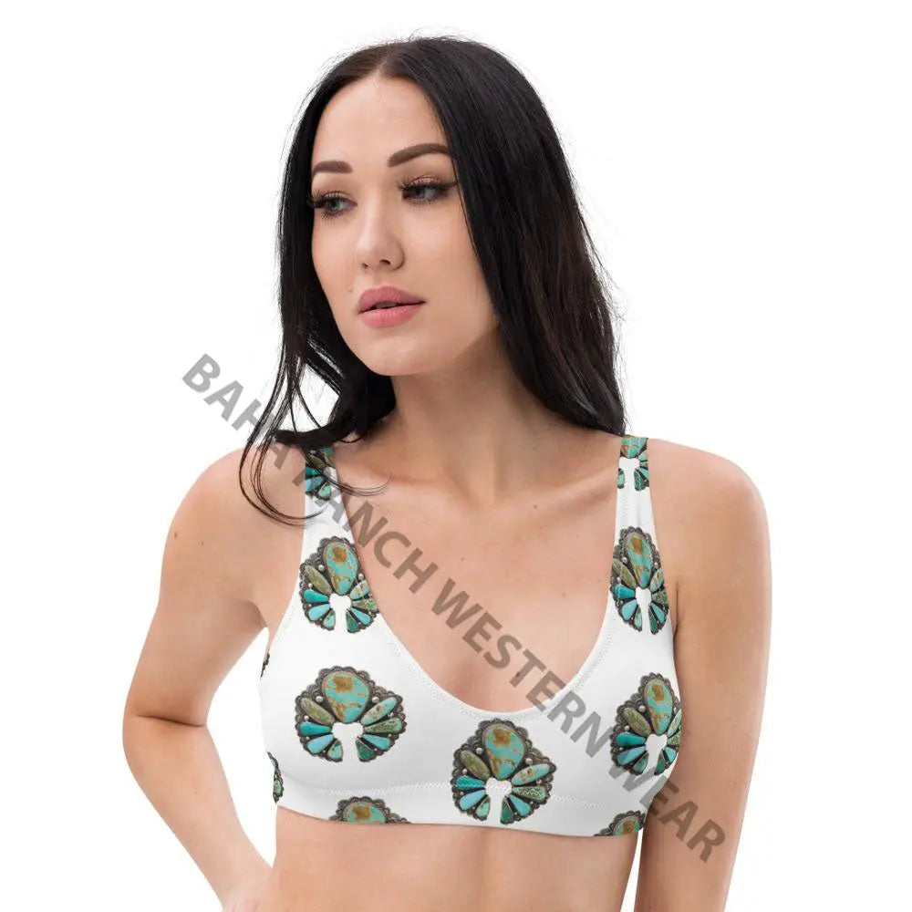 Yeehaw Turquoise Naja Bikini Top Baha Ranch Western Wear