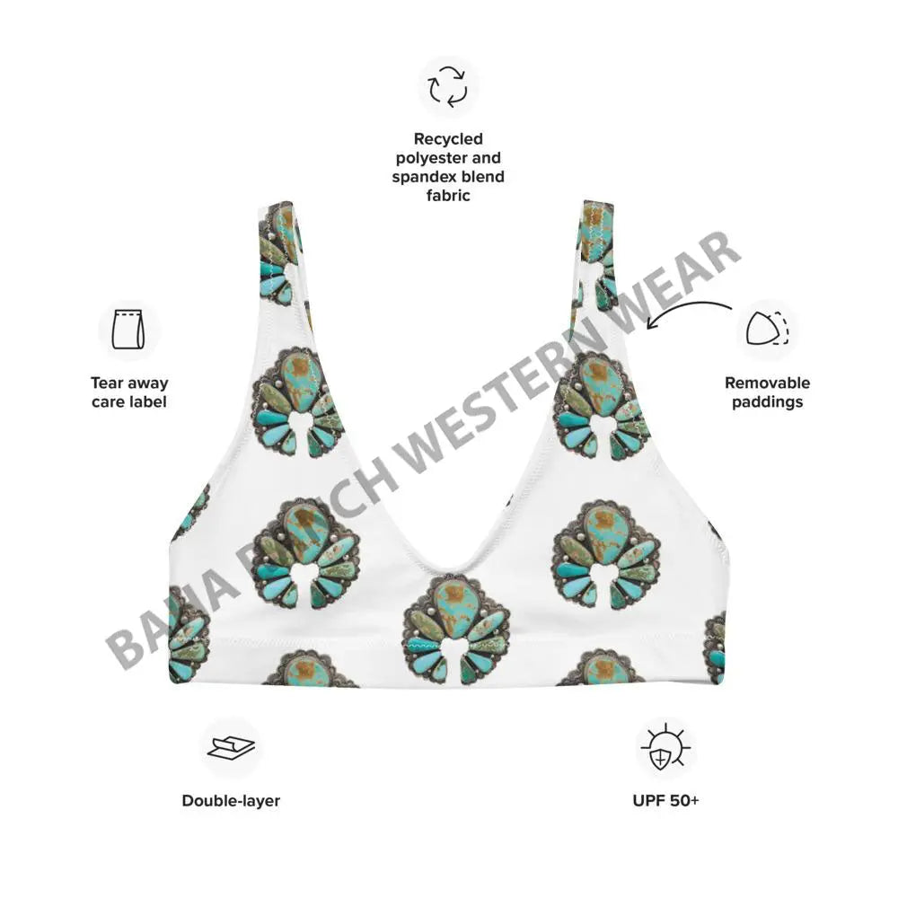 Yeehaw Turquoise Naja Bikini Top Baha Ranch Western Wear