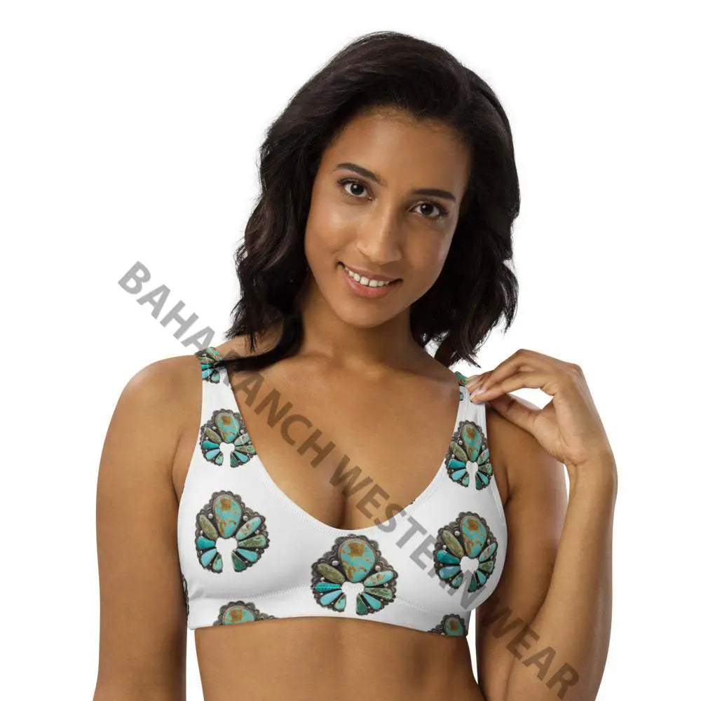Yeehaw Turquoise Naja Bikini Top Baha Ranch Western Wear