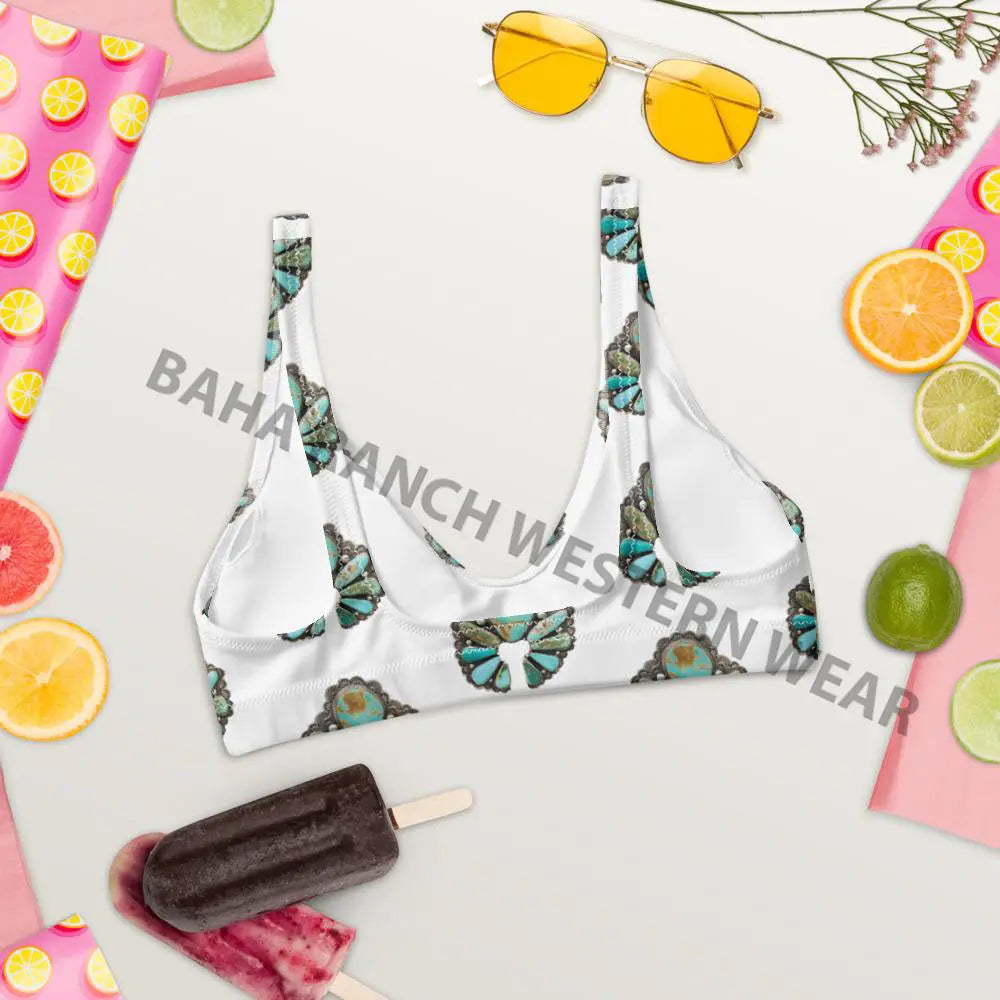 Yeehaw Turquoise Naja Bikini Top Baha Ranch Western Wear