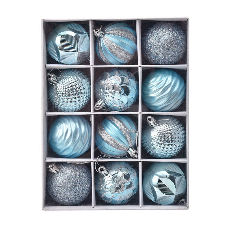 Christmas Ball Gift Box Painted Decorative Pendant Holiday Window Layout