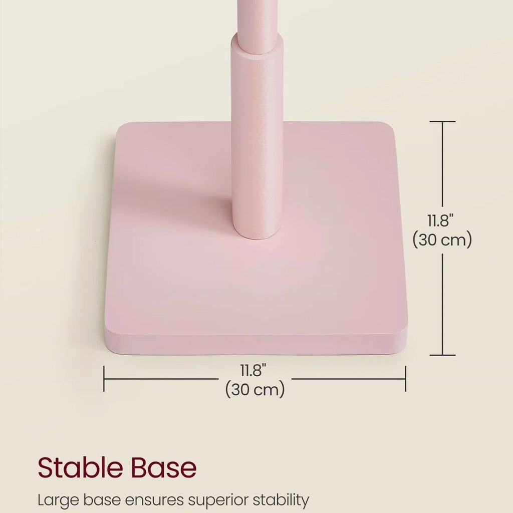 Modern Solid Wood Coat Rack Entryway Hall Tree Hat Stand in Pink