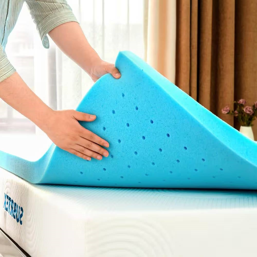 Queen size 3-inch Thick High Density Memory Foam Mattress Topper