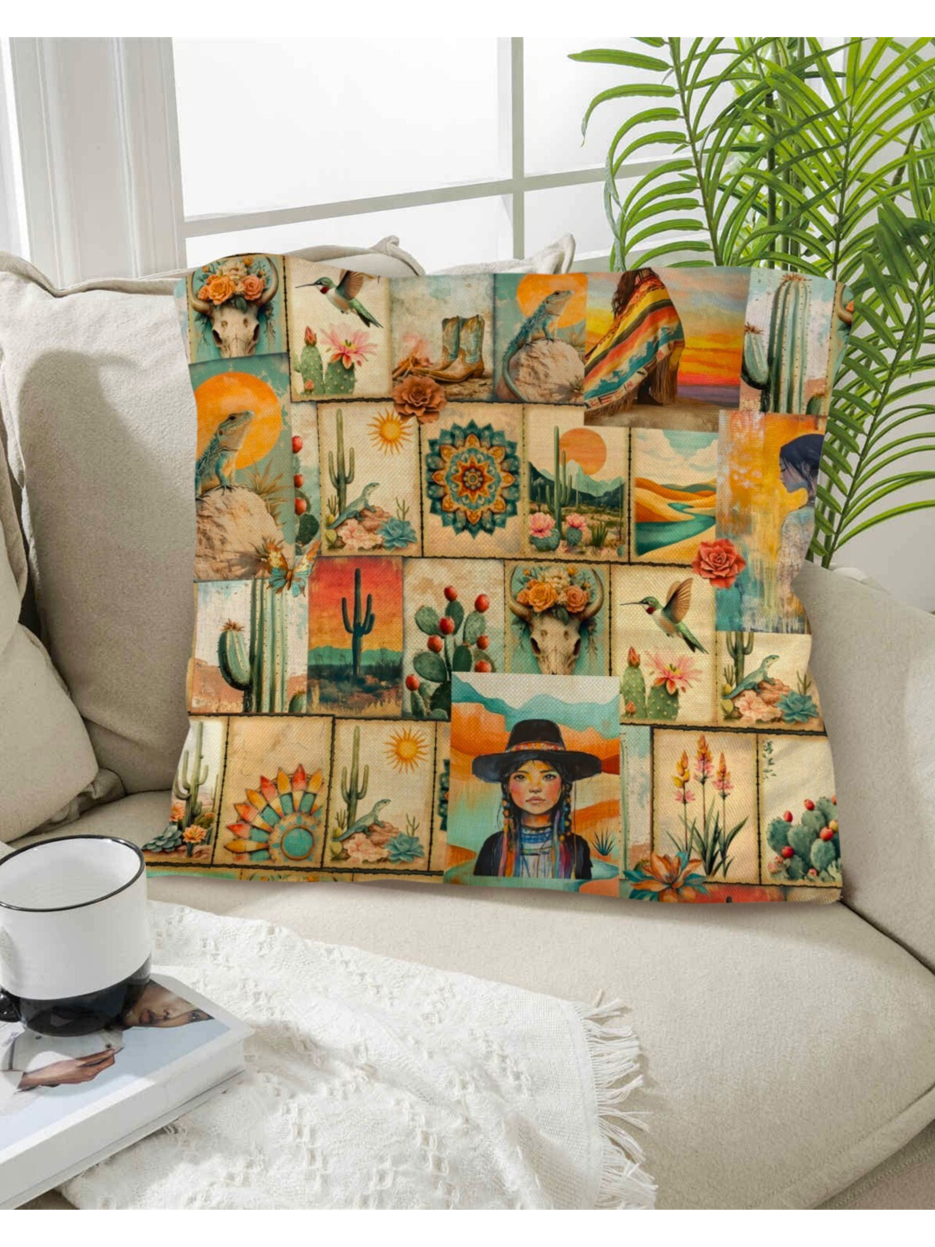 Colores de Mexico Pictures of the Southwest Pillow Case Made in USA Baha Ranch Western Wear