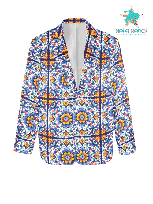 Baha Ranch Blues Talavera Women's Blazer Baha Ranch Western Wear