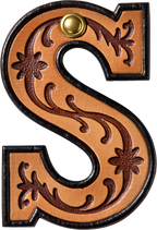 Monogrammed Initial Western Leather Look Saddle Longhorn Cowboy Cowgirl Kitchen Dish Towels Made in America Baha Ranch Western Wear