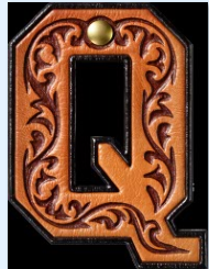 Monogrammed Initial Western Leather Look Saddle Longhorn Cowboy Cowgirl Kitchen Dish Towels Made in America Baha Ranch Western Wear
