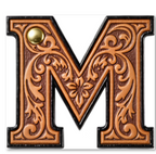 Monogrammed Initial Western Leather Look Saddle Longhorn Cowboy Cowgirl Kitchen Dish Towels Made in America Baha Ranch Western Wear