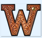 Monogrammed Initial Western Leather Look Saddle Longhorn Cowboy Cowgirl Kitchen Dish Towels Made in America Baha Ranch Western Wear