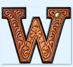 Monogrammed Initial Western Leather Look Saddle Longhorn Cowboy Cowgirl Kitchen Dish Towels Made in America Baha Ranch Western Wear