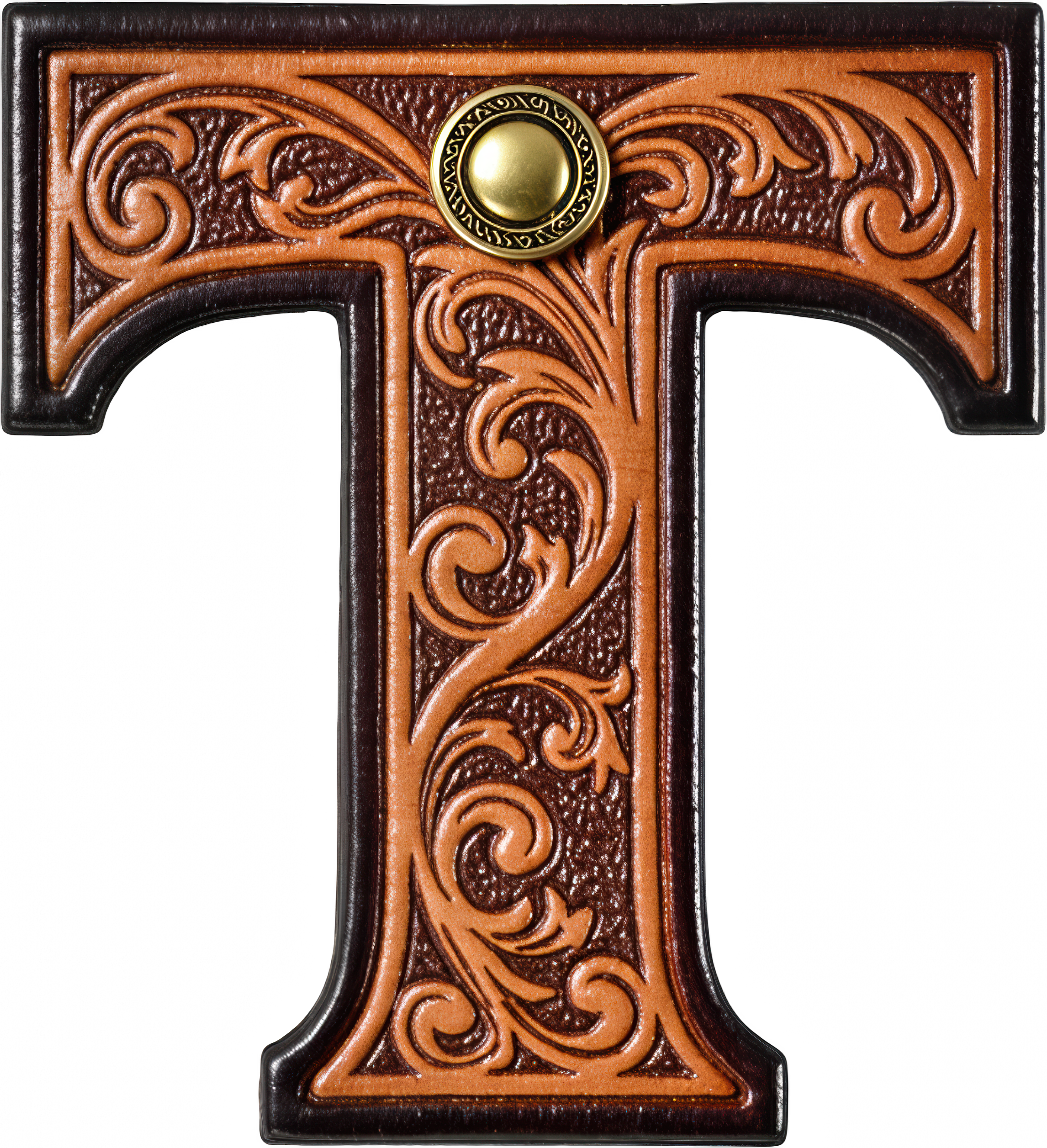 Monogrammed Initial Western Leather Look Saddle Longhorn Cowboy Cowgirl Kitchen Dish Towels Made in America Baha Ranch Western Wear