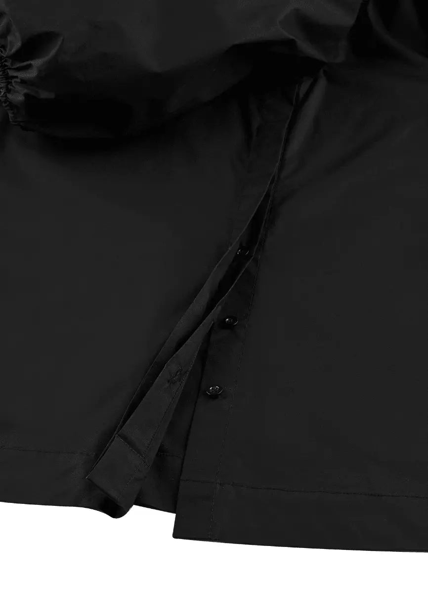 Amuri One Shoulder Black Premium Poplin Blouse ETNA