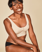 Wilderness Front-Closure Cotton Bralette — Beige