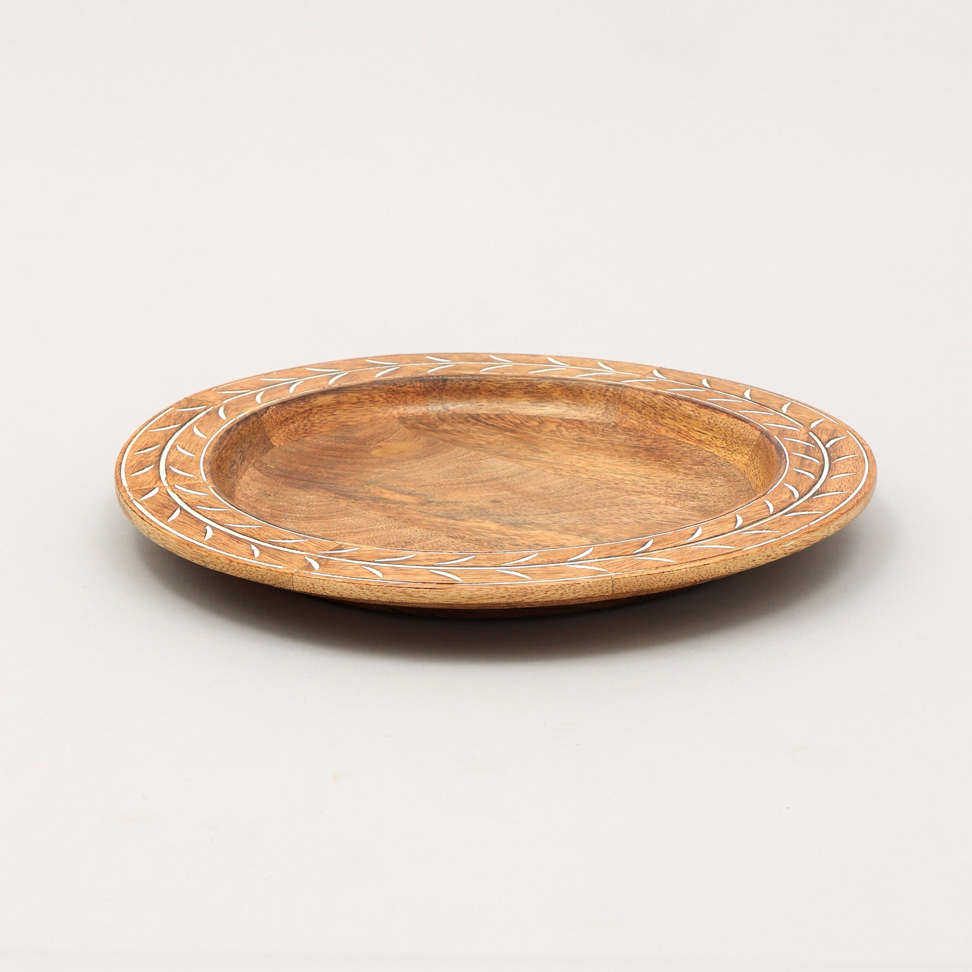 Handcrafted 13' Wood Charger Plate Wooden Dinning Placemat Artisan Wood Tableware