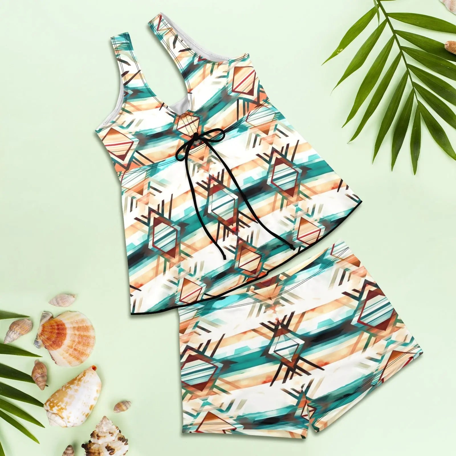 Baha Ranch Diamond Aztec Tankini Boy Shorts Swim Set Baha Ranch Western Wear