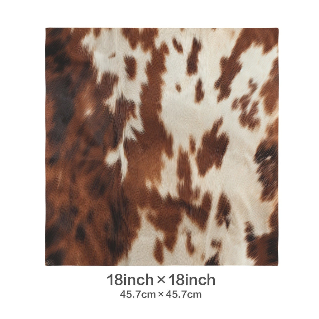 Brown Cow Hide Print Velvety Soft Throw Pillow Case Made in America Baha Ranch Western Wear