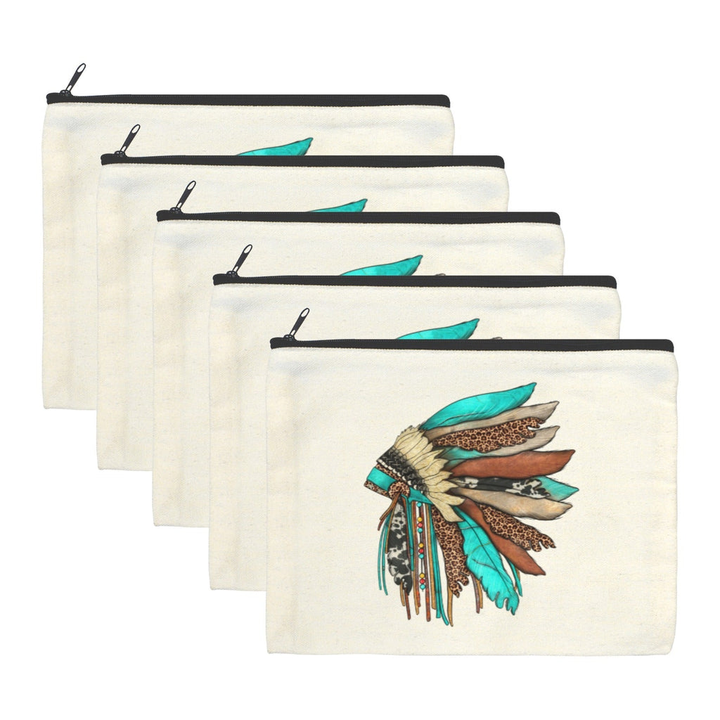 Baha Ranch Native Headdress Cosmetic Bag Pouch Pack of 5 Made in America Baha Ranch Western Wear