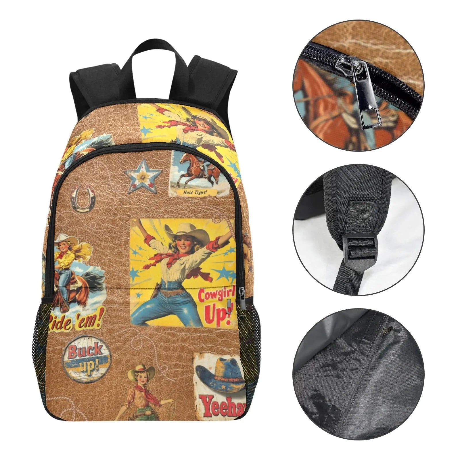 Vintage Cowgirl Collage Backpack Baha Ranch Western Wear