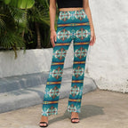 Baha Ranch Teal Aztec Flare Pants Baha Ranch Western Wear