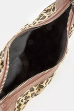 Fame Leopard Print Half Moon Shoulder Bag