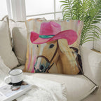 Pink Cowgirl Horse Pillow Case Baha Ranch Western Wear