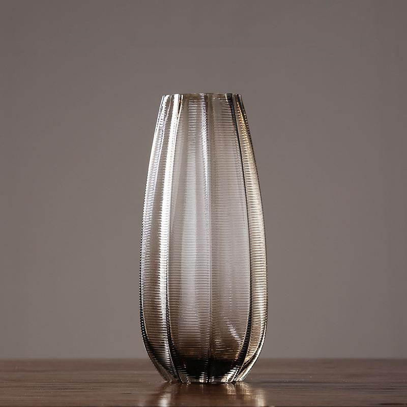 Colored Transparent Glass Vase With Diamonds
