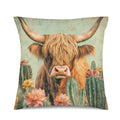 Baha Ranch Cactus Highland Velvety Soft Throw Pillow Cover Made in America Baha Ranch Western Wear