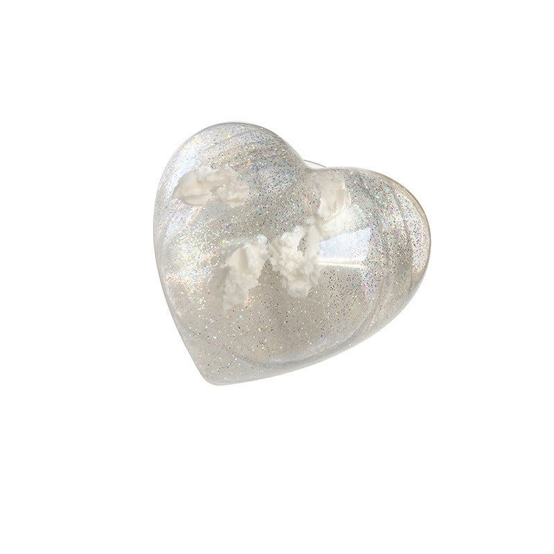 Love Transparent Glitter Bracket Paste Type Retractable Desktop Support