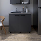 Utility Sink Cabinet Burwood, Kitchen, Black
