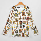Baha Ranch Long Sleeve Vintage Cowboy Collage Top Baha Ranch Western Wear