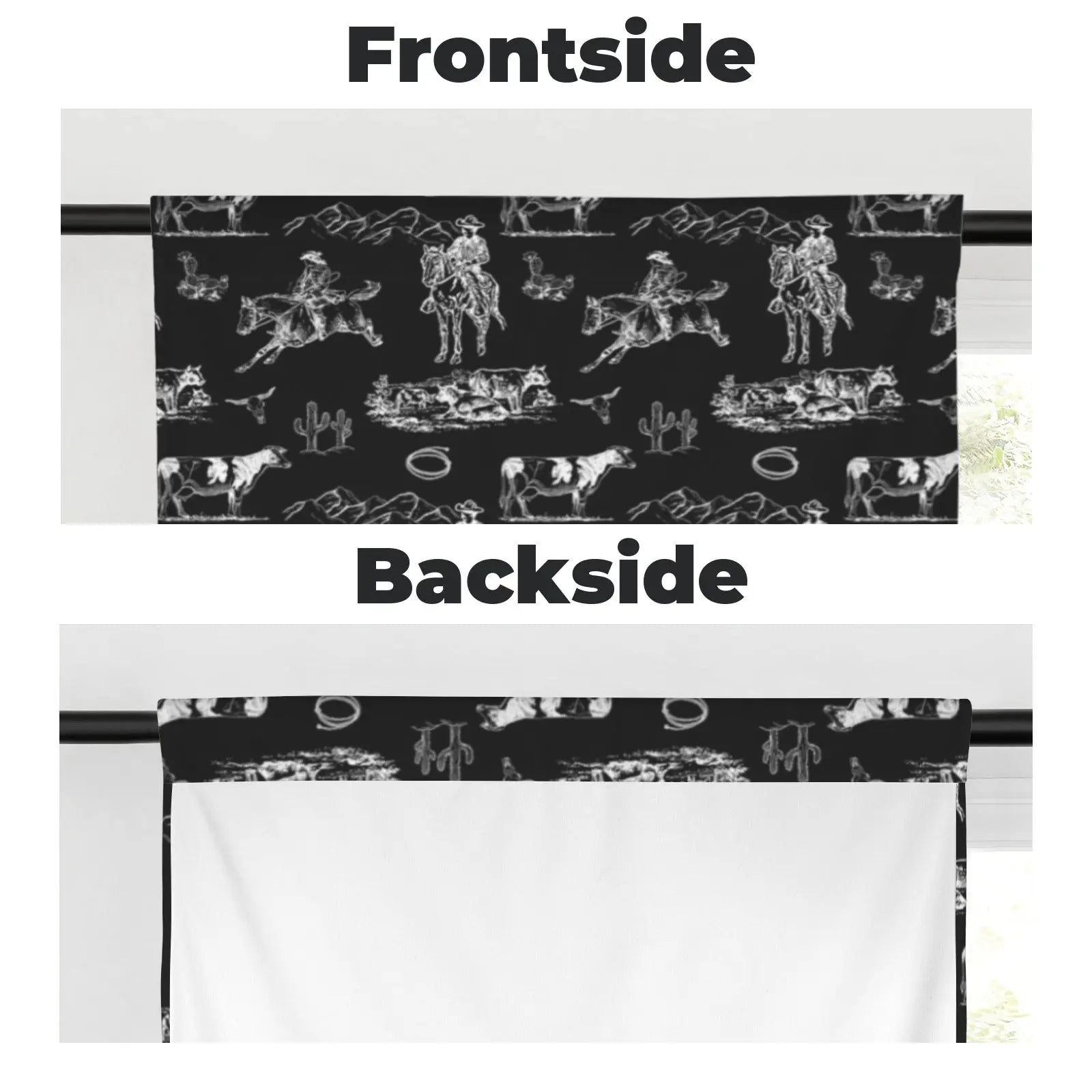 Ranch Life Window Curtains 28"x40" (2-Piece) Made in America Baha Ranch Western Wear