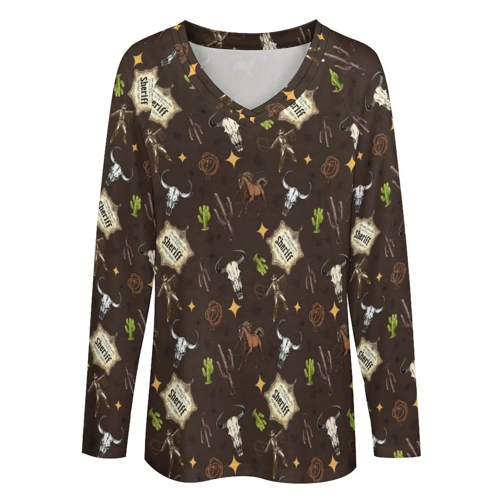 Baha Ranch Western Print Long Sleeve Tee Baha Ranch Western Wear