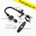 3-in-1 Matte Black Kitchen Faucet with LED Temperature Display, Press-Type Glass Rinser, Pull-Down Sprayer, 3 Spray Modes