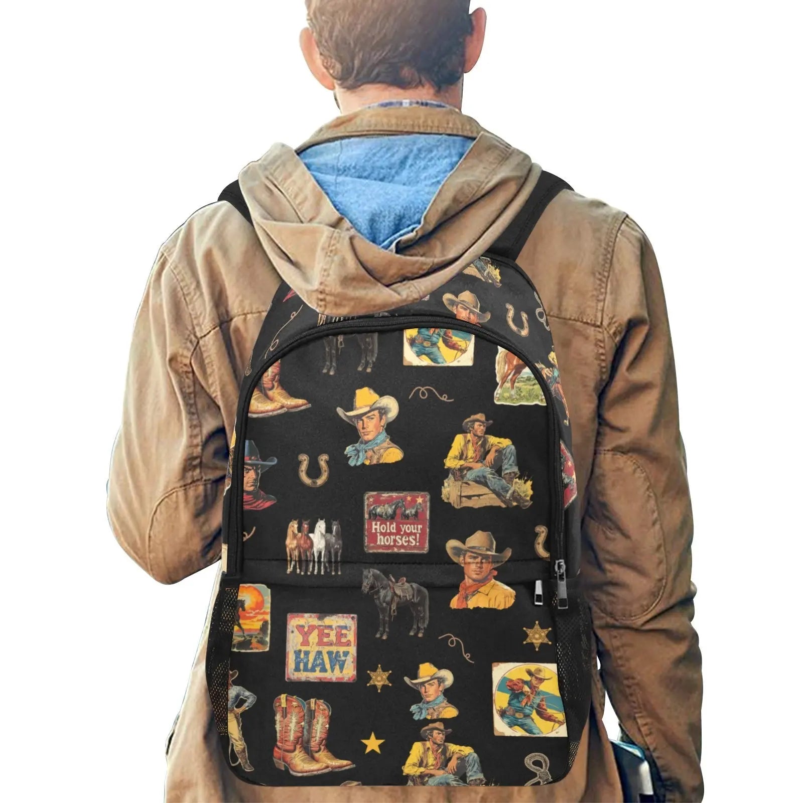 Vintage Cowboy Collage Western Backpack Baha Ranch Western Wear