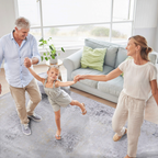 NAAR MAVAL Gold Washable Rug 5x8 Area Rug (Gray+Gold, 5' x 8')