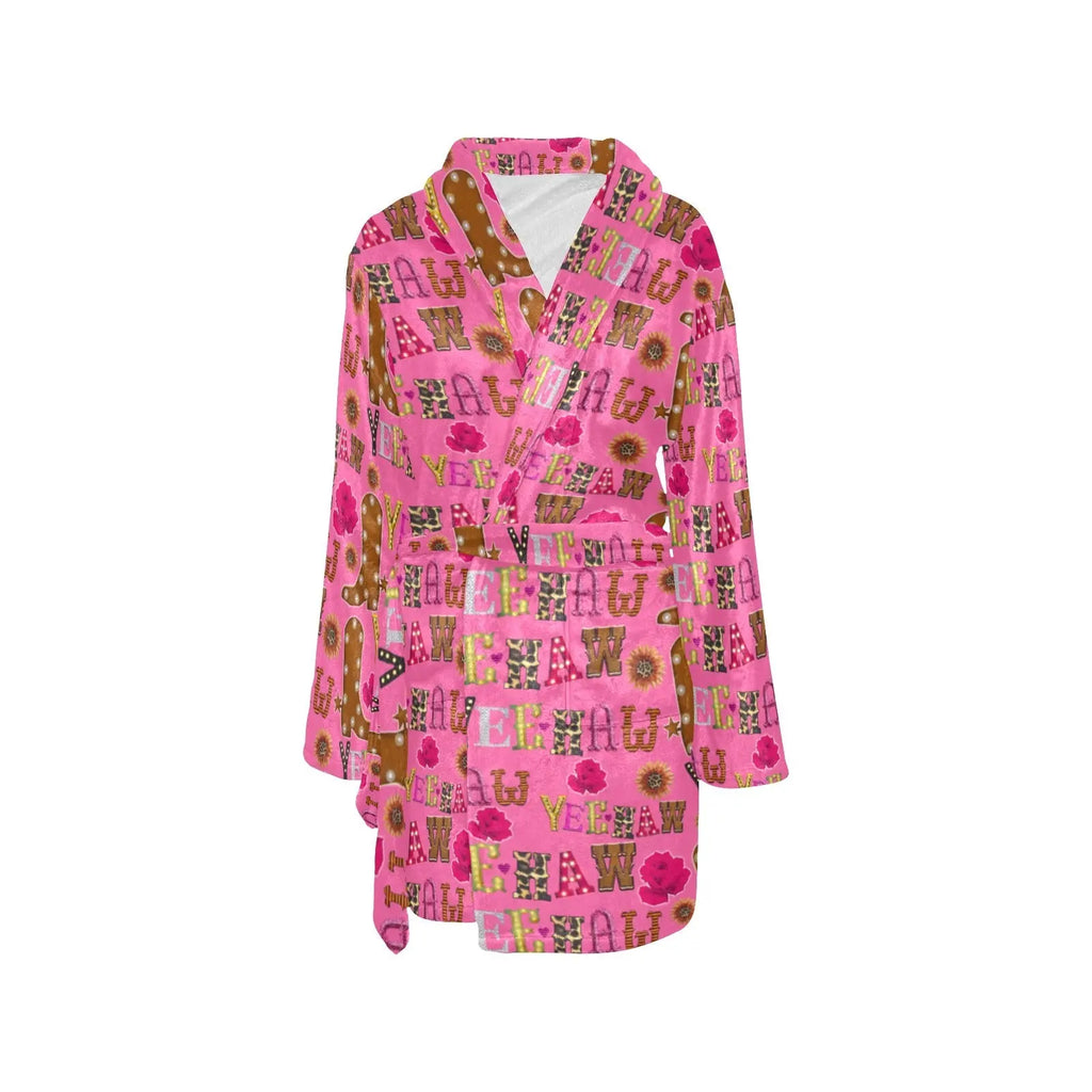Pink Yeehaw Women's Western Bath Robe Baha Ranch Western Wear