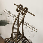 Cello Shape Wine Bakers Rack, Freestanding Wine Rack with Storage Bottle, Wine Storage Home Bar for Liquor and Wine, Organizer for Kitchen, Dining Room
