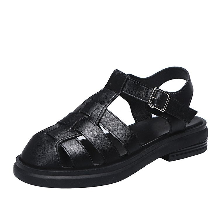 Fashion Plus Size Toe Hollow Hollow Buckle Sandals