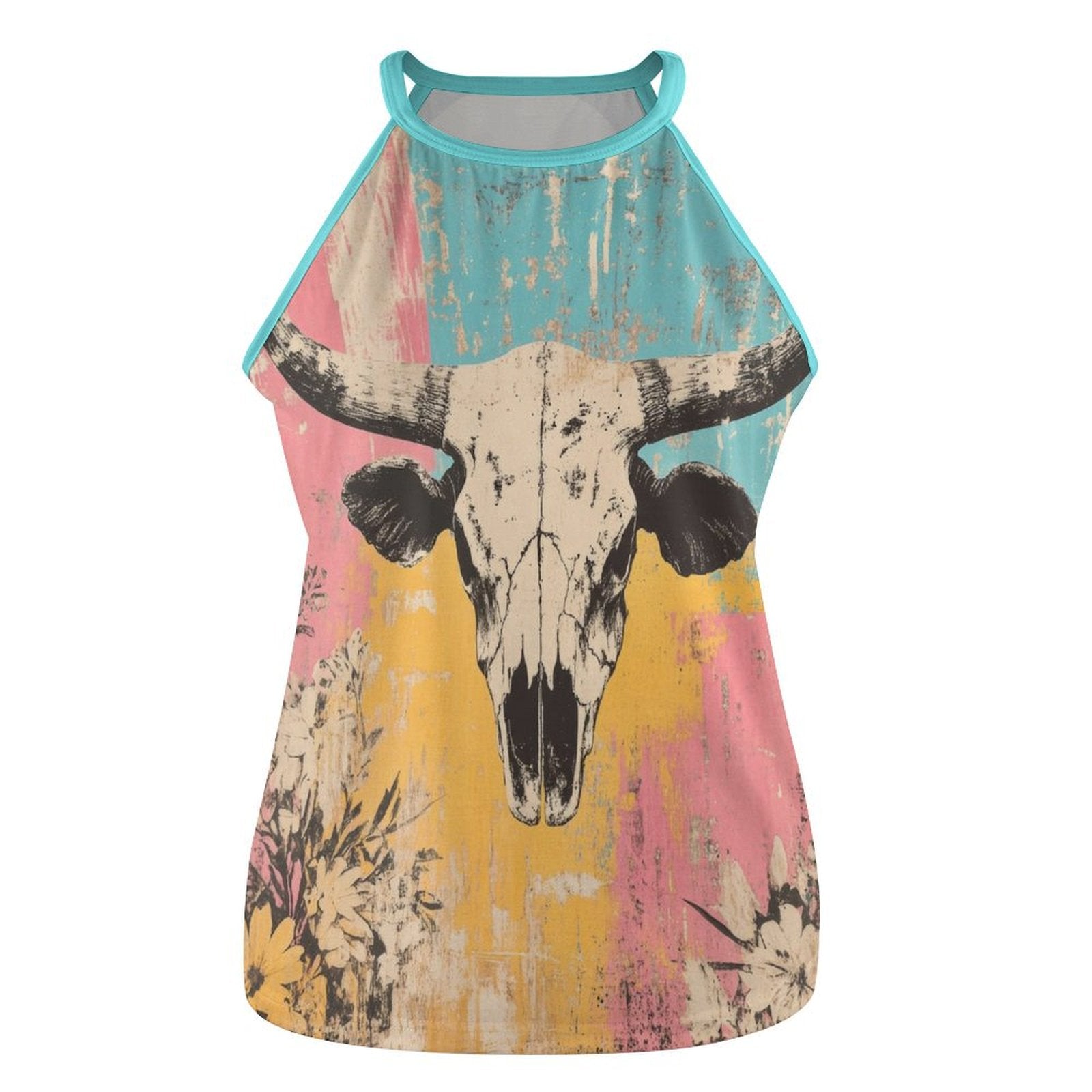 Baha Ranch Bull Skull Retro Pop Western Tank Top Baha Ranch Western Wear