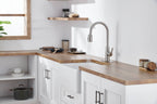 Kitchen Sink Faucet with Pull Out Sprayer Brushed Nickle,Stainless Steel High Arc Kitchen Sink Faucet, 3 Way Setting Single Handle Kitchen Faucets with Deck Plate