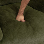 Bean Bag Chair, Comfy Bean Bag Sofa with Back Support, Faux Fur Bean Bag Chair for Adults and Kids, Stuffed Floor Sofa for Living Room, Bedroom, Apartment, Green