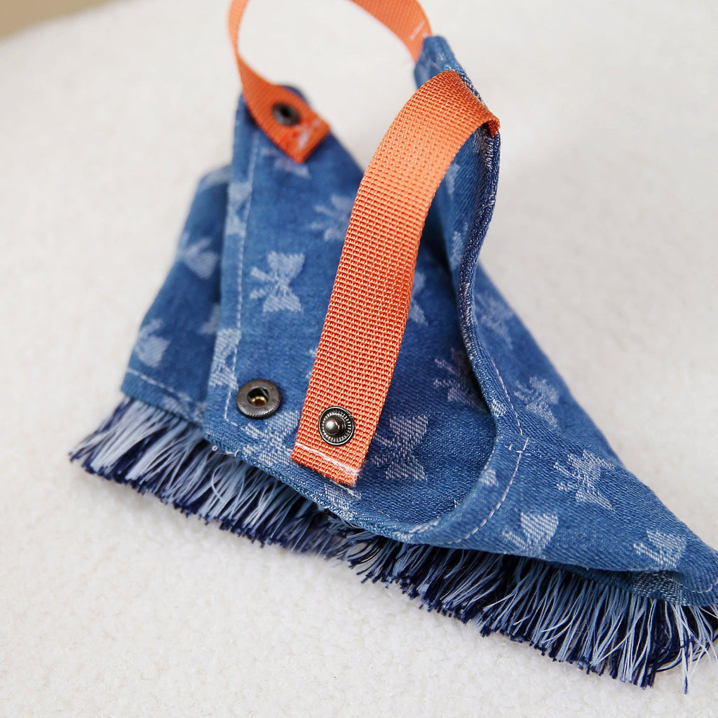 Pet's Chest-back Full Bottom Bow Denim