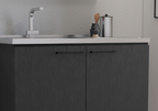Napoles 2 Utility Sink with Cabinet, Stainless Steel Countertop, Interior Shelf - Wenge