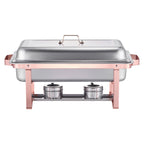 8 Qt 2 Pack Rectangle Chafing Dish Buffet Set Full Size Pan Stainless Steel