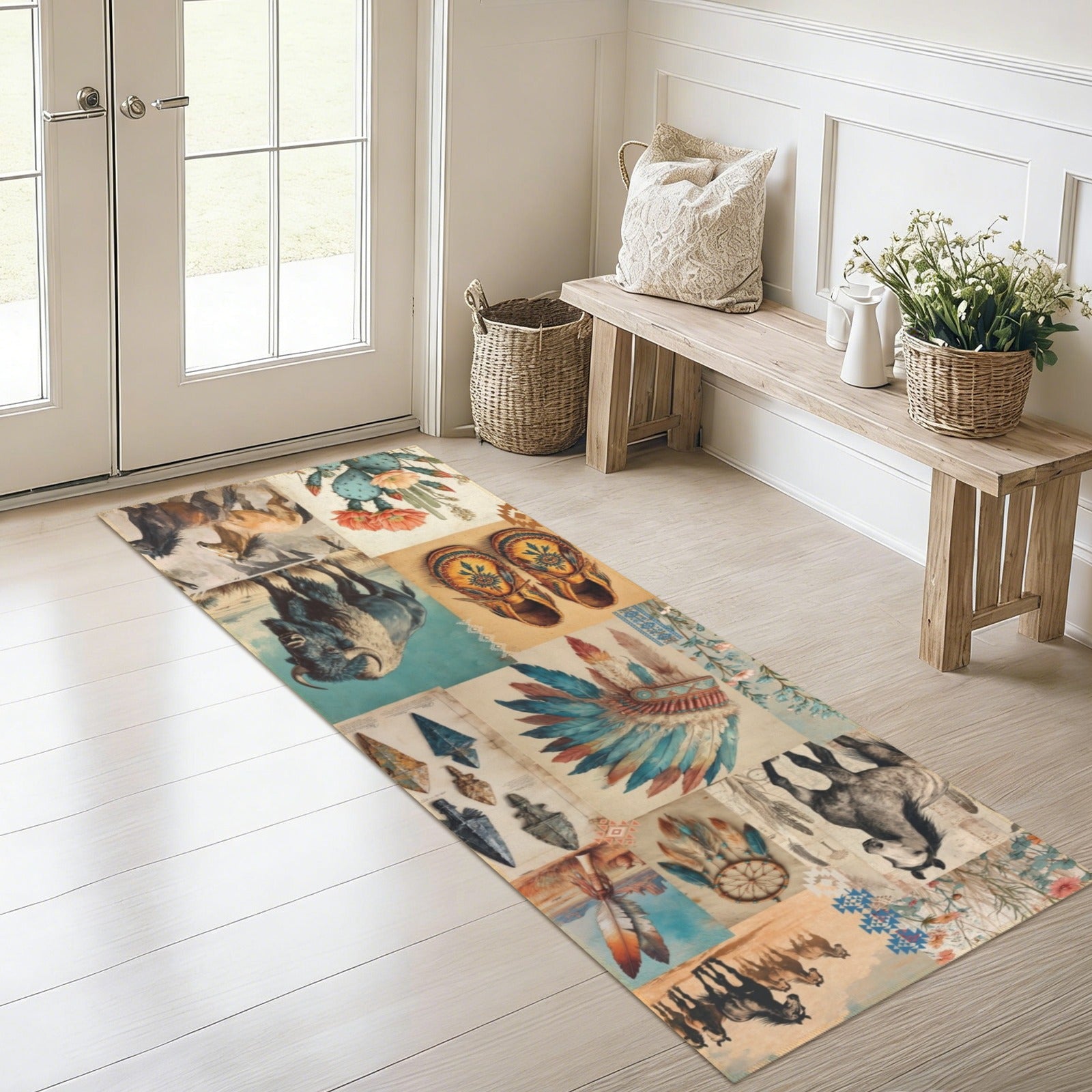 Baha Ranch Bohemian Southwest Floor Rug Runner Indoor 60" x 22" Made in America Baha Ranch Western Wear